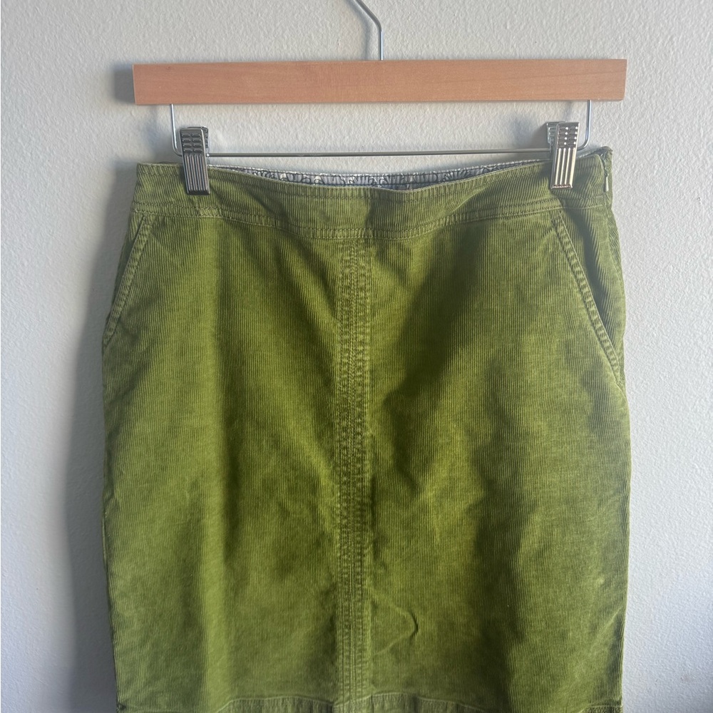 Boden Moss Green Corduroy Mini Skirt